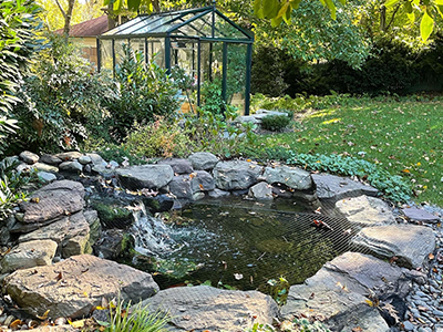 Small pond with waterfall