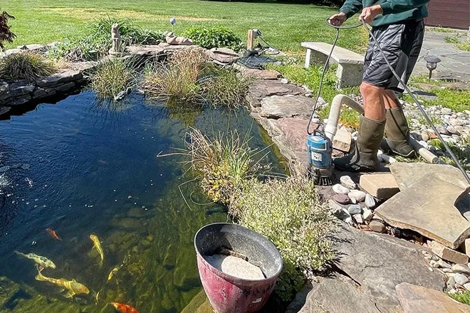 Pond shop pump cleaning