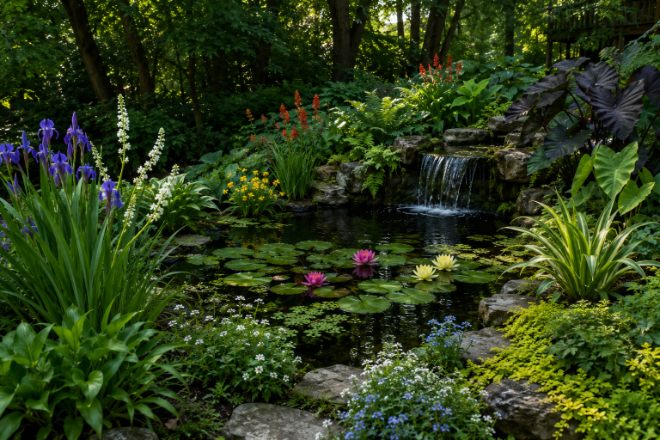 ChatGPT-Image-shade-tolerant-pond-plants - Premier Ponds - Premier Ponds ChatGPT-Image-shade-tolerant-pond-plants